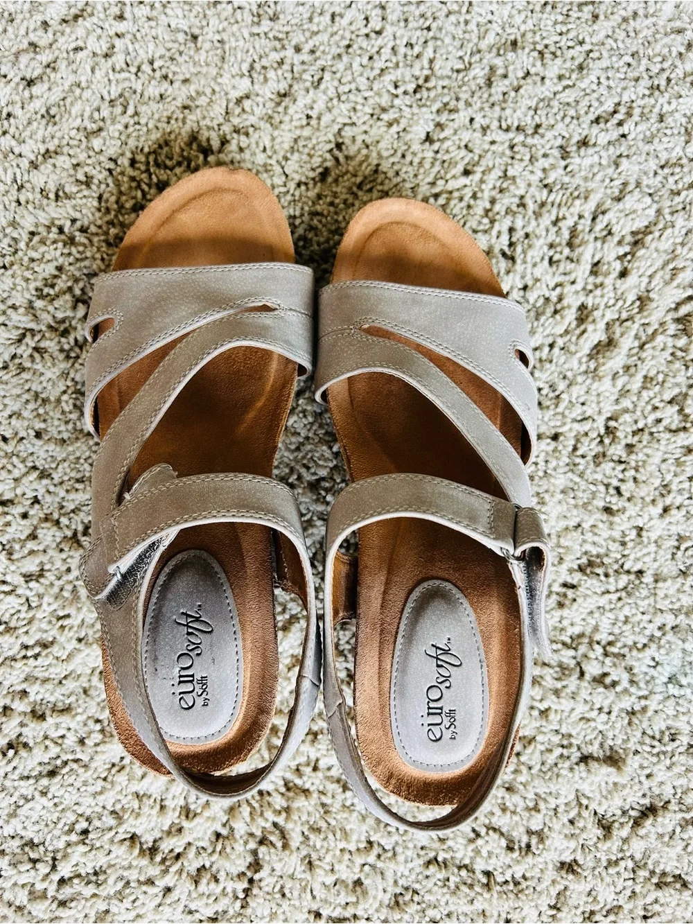 Comfort Cork Wedge Sandals in Light Beige - Adjustable Strappy Women’s Wedges